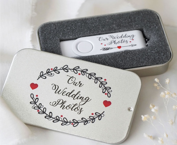 Our Wedding Photos USB Flashdrive In Gift Tin
